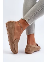 Dámské semišové mokasíny tmavě béžové model 21653934 - Boto Dámské semišové mokasíny tmavě béžové model 21653934 - Boto