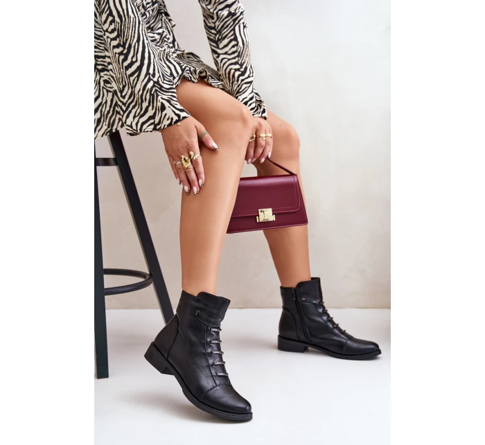 Zateplené dámské boty na plochém podpatku černé model 21672283 - Boto Zateplené dámské boty na plochém podpatku černé model 21672283 - Boto