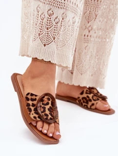 Dámské Ploché Pantofle S Přezkou Leopard model 21699424 - Boto