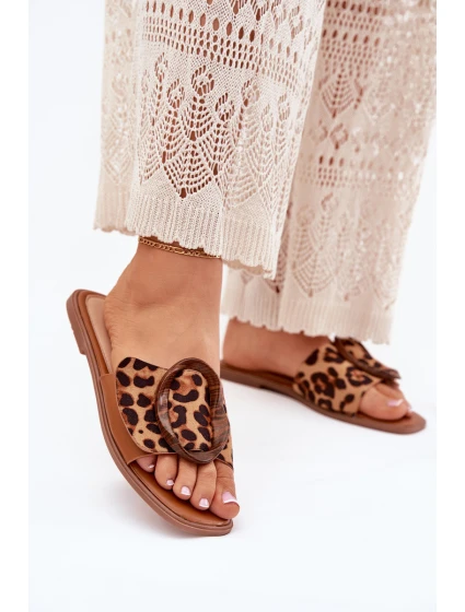 Dámské Ploché Pantofle S Přezkou Leopard model 21699424 - Boto Dámské Ploché Pantofle S Přezkou Leopard model 21699424 - Boto