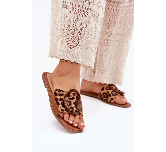 Dámské Ploché Pantofle S Přezkou Leopard model 21699424 - Boto Dámské Ploché Pantofle S Přezkou Leopard model 21699424 - Boto