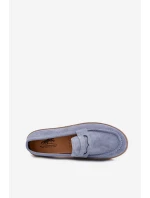 Pánské Mokasíny S Pletením Modré Fiamar