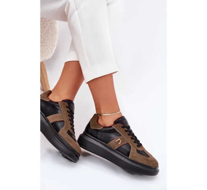 Dámské Kožené Tenisky Na Platformě Daniel Lopez Just Dare SS2D4001 Černé Dámské Kožené Tenisky Na Platformě Daniel Lopez Just Dare SS2D4001 Černé