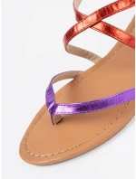 Komfortní fialové  sandály dámské bez podpatku
