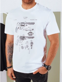 Pánské bílé tričko s potiskem Dstreet RX5429