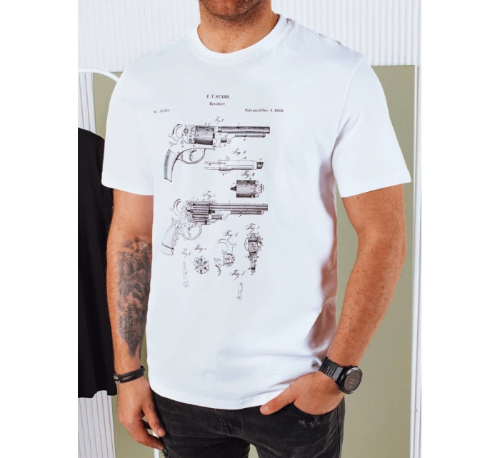 Pánské bílé tričko s potiskem Dstreet RX5429