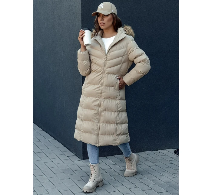 Dámský zimní kabát LUXWARM béžový FashionStreet TY4376