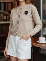 Dámský svetr s výšivkou béžový Dstreet model 21988247 - FashionStreet