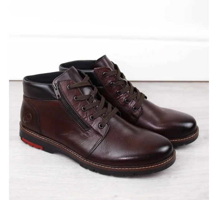 Kožené pohodlné zateplené boty M model 20539794 brown - Rieker