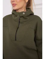 Khaki mikina s kapucí