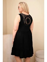 Dámské šaty Plus Size viskózové s krajkou bez rukávů černá Dámské šaty Plus Size viskózové s krajkou bez rukávů černá