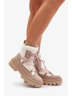 Kotníkové boty s beránkovým kožíškem béžové Merilana Kotníkové boty s beránkovým kožíškem béžové Merilana