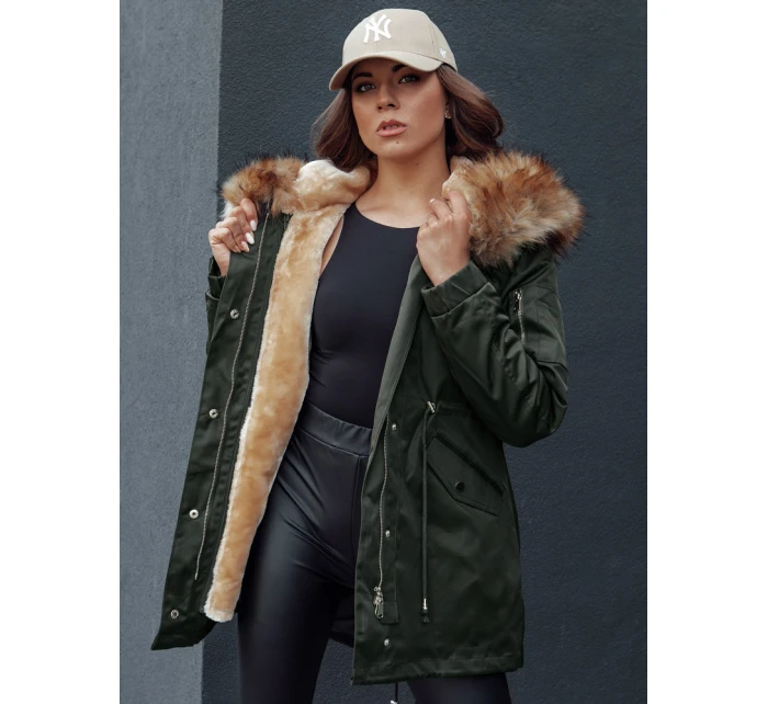 Dámská zimní bunda parka s kapucí AVENA II zelená FashionStreet TY4512