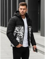 Pánská prošívaná zimní bunda s kapucí černá model 21995772 - Dstreet