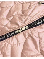 Béžová dámská bunda s ozdobným prošíváním (BR8101-101) Béžová dámská bunda s ozdobným prošíváním (BR8101-101)