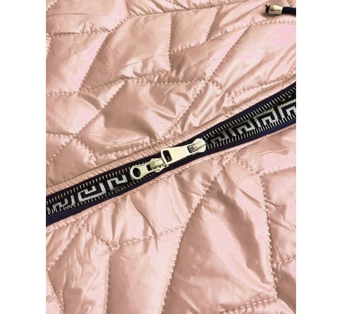 Béžová dámská bunda s ozdobným prošíváním (BR8101-101) Béžová dámská bunda s ozdobným prošíváním (BR8101-101)