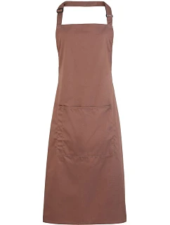 Premier PR 154 Zástěra s laclem a kapsou na břiše "Colours" 39.0154 mocha