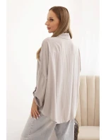 Dámské tričko s model 21954846 ozdobnými knoflíky a límečkem fango - K-Fashion