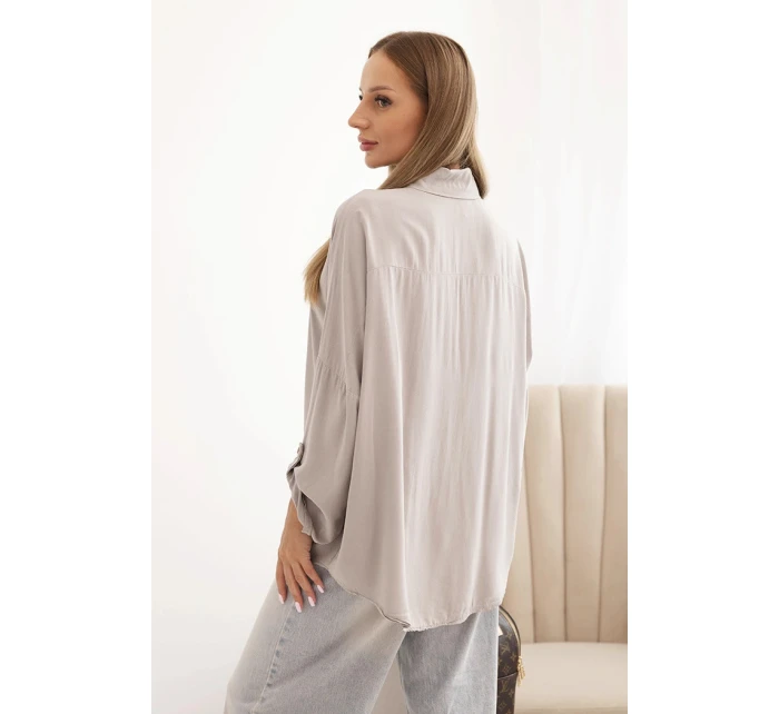 Dámské tričko s model 21954846 ozdobnými knoflíky a límečkem fango - K-Fashion