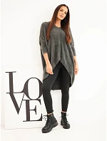 Dámský svetr Plus Size s výstřihem do V grafitový Dámský svetr Plus Size s výstřihem do V grafitový