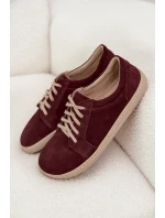 tenisky z přírodního semiše 314 bordó model 21712710 - Zazoo