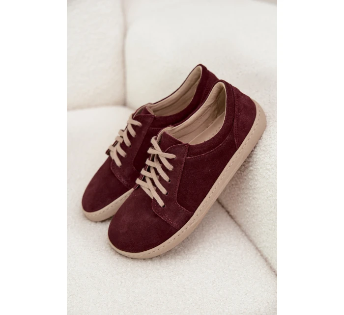 tenisky z přírodního semiše 314 bordó model 21712710 - Zazoo