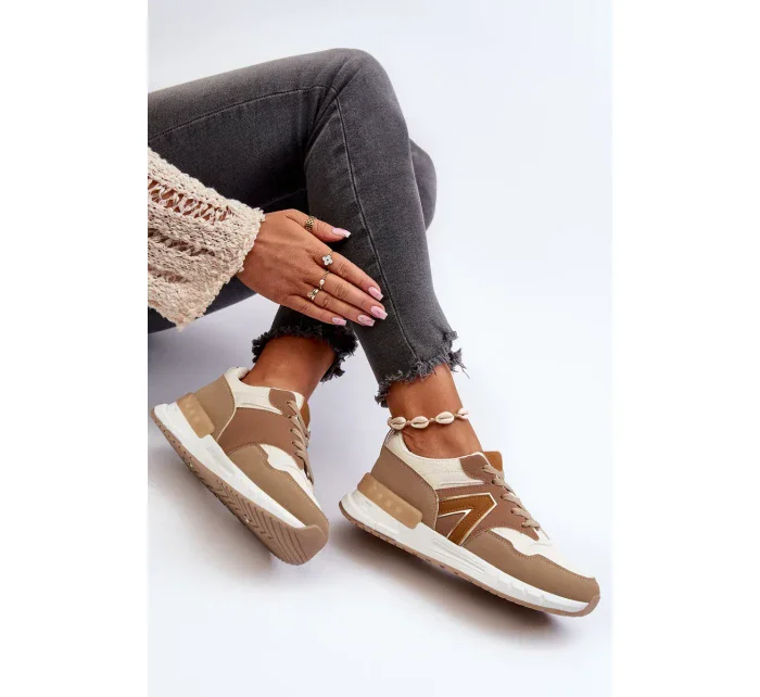 Dámské tenisky vyrobené z eko kůže, hnědé Vinelli Dámské tenisky vyrobené z eko kůže, hnědé Vinelli