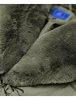 Dlouhá zimní bunda s kožešinovým límcem khaki (j9-071) Dlouhá zimní bunda s kožešinovým límcem khaki (j9-071)