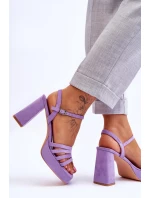 Dámské semišové sandály na platformě fialove Verda Dámské semišové sandály na platformě fialove Verda