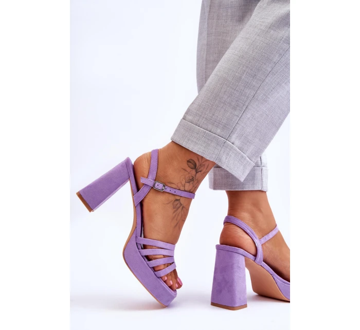 Dámské semišové sandály na platformě fialove Verda Dámské semišové sandály na platformě fialove Verda