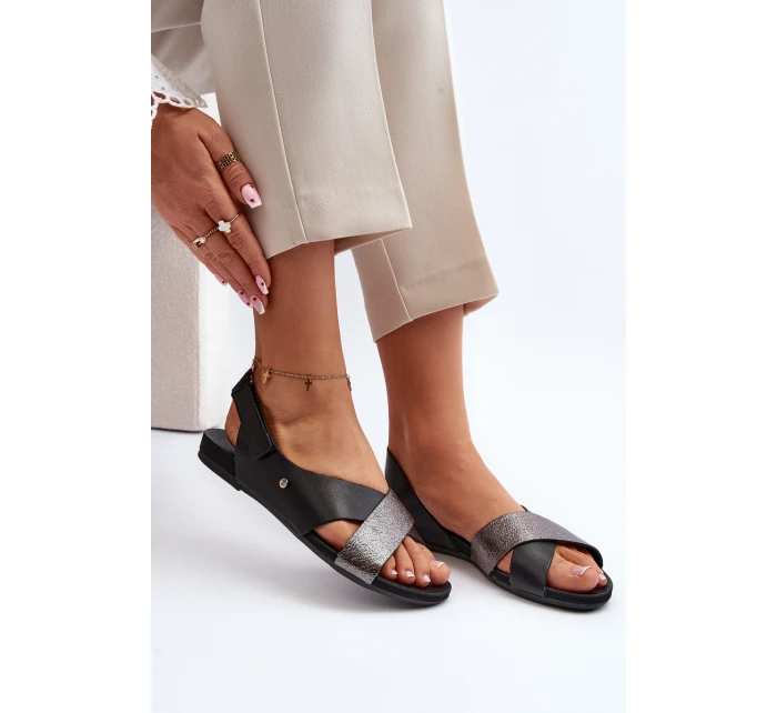Kožené Sandály Na Suchý Černé model 21647961 - Zazoo