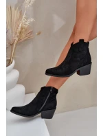 Botky Na Zip Eko Semišové  Černé model 21685110 - S.Barski