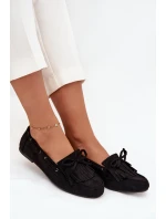 Dámské s třásněmi a mašlí černé model 21709117 - Boto