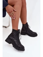 Kožené workery dámské zateplené na zip model 21712033 Černé - Artiker