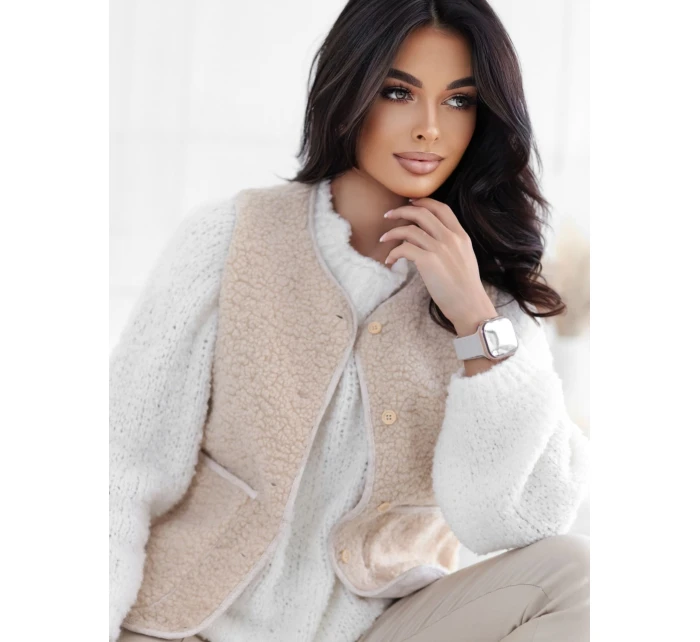 Kamizelka CS KZ model 21937170 jasny beżowy - FPrice Kamizelka CS KZ model 21937170 jasny beżowy - FPrice