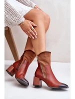 Zateplené Dámské Kotníkové Boty Na Podpatku Hnědé Relabina Zateplené Dámské Kotníkové Boty Na Podpatku Hnědé Relabina