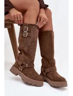 Dámské kozačky Helisse – černé, s pásky a stříbrnými přezkami Dámské kozačky Helisse – černé, s pásky a stříbrnými přezkami