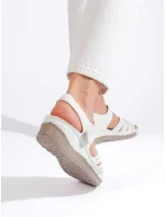 Designové  sandály bílé dámské platforma