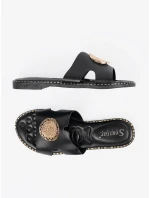 Praktické černé  nazouváky dámské na plochém podpatku