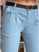 Dámské kalhoty chinos s páskem modrá model 21986436 - Dstreet Dámské kalhoty chinos s páskem modrá model 21986436 - Dstreet