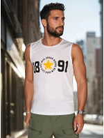 Pánská košile bez rukávů bílá FashionStreet RX5651