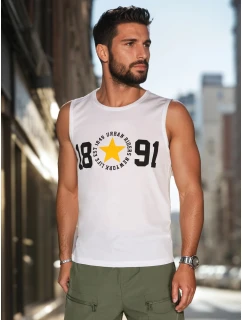 Pánská košile bez rukávů bílá FashionStreet RX5651