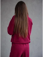 Dámský teplákový komplet ve vínové bordó barvě mikina se stojáčkem a kalhoty model 21802225 - Moon Dámský teplákový komplet ve vínové bordó barvě mikina se stojáčkem a kalhoty model 21802225 - Moon