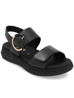 Dámské kožené sandály na platformě černé model 21904806 - Remonte