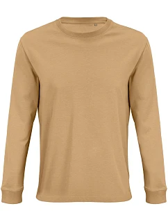 SOL'S Pioneer LSL Tričko s dlouhým rukávem z bio bavlny 25.3982 dark beige