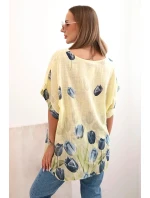 Dámská bavlněná košile s květinovým vzorem žlutý Dámská bavlněná košile s květinovým vzorem žlutý