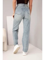 Dámské kalhoty se širokou nohavicí a model 22010252 džínové - K-Fashion