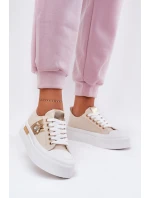 Dámské Tenisky Na Platformě S Dekorativním Detalem Béžové Annisae