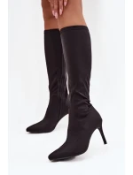 dámské kozačky na jehlovém podpatku  Černé model 21713571 - S.Barski