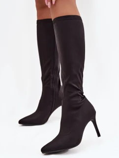 dámské kozačky na jehlovém podpatku  Černé model 21713571 - S.Barski